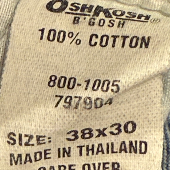 Vintage Oshkosh B’Gosh adult Jean bibbed overalls good used condition size 38x30 - Picture 6 of 7